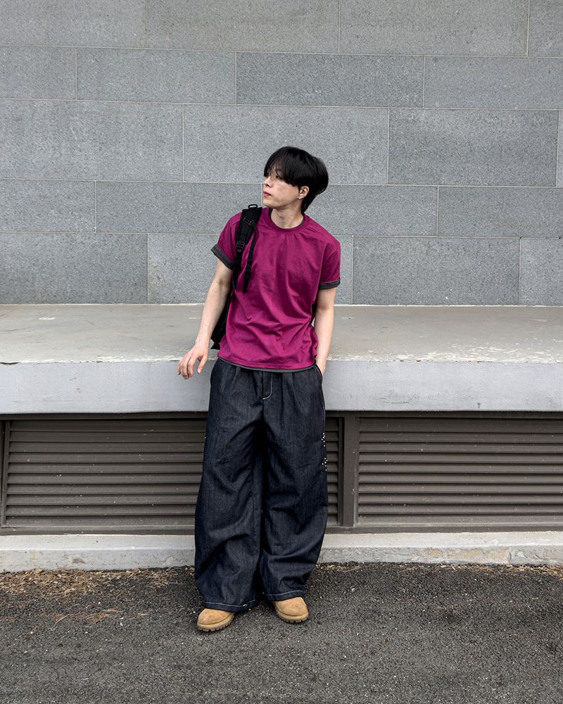 Nick Line Layered Short Sleeve T-Shirt