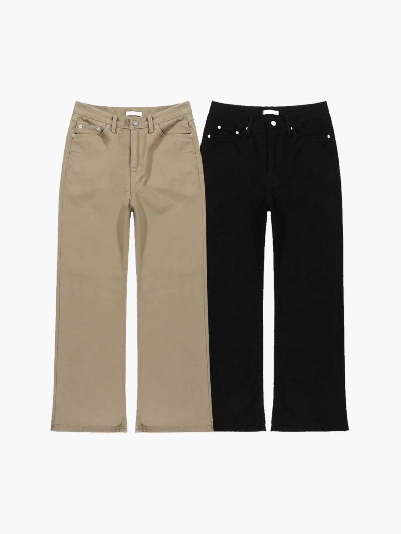 LMN Herit Bootcut Semi-Wide Cotton Pants (2 colors)