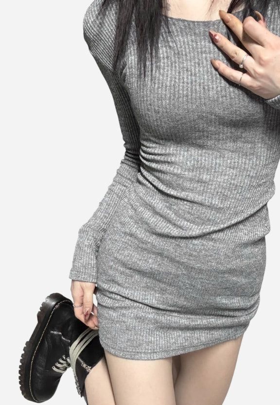 Slim wear fit rib one piece