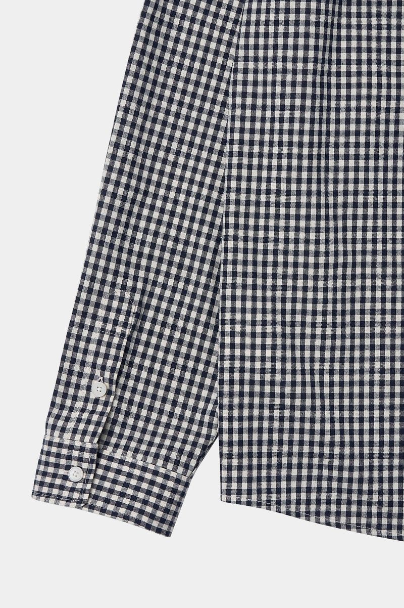 One Pocket Regular Check Shirt (Navy)