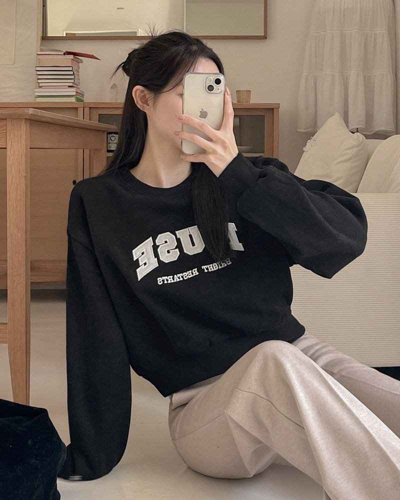Fleece Crop Man to Man