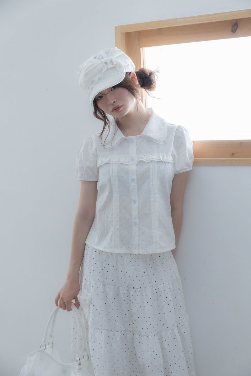 LITALMUTE（リタルミュート）の「wing frill blouse(WHITE)（Tops）」