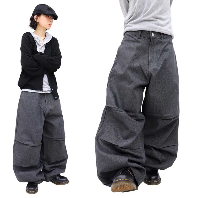 Wide Pigment Snap Denim Pants