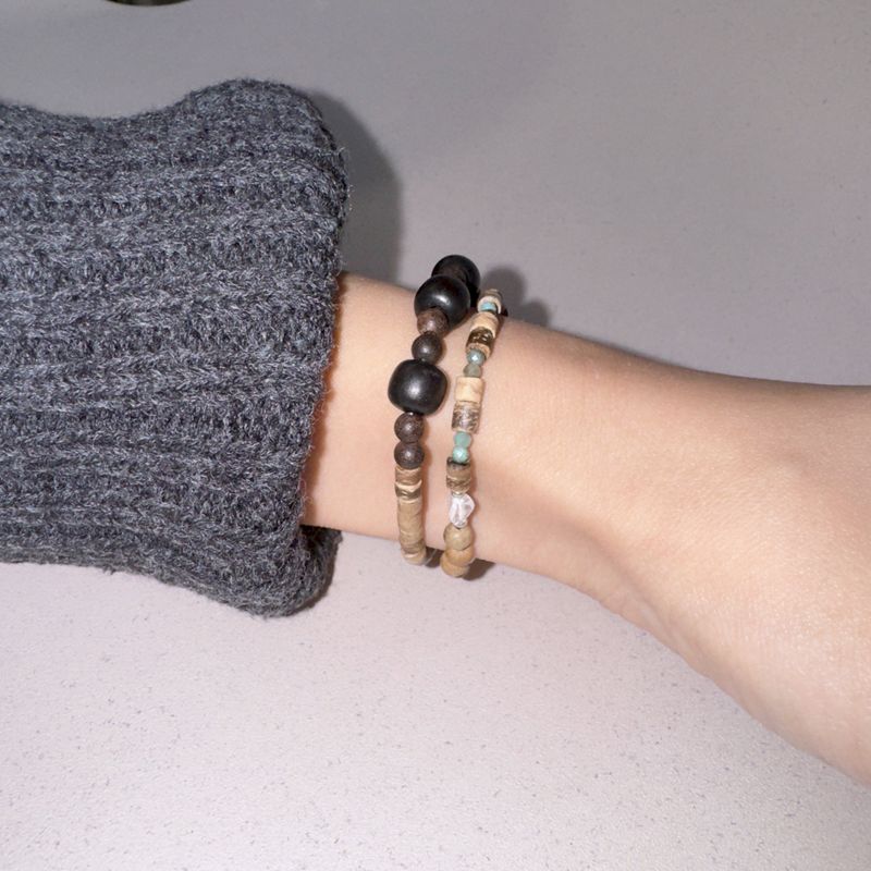 black pop wood bracelet