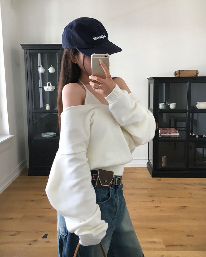 V-Neck Knit & Tank Top Set