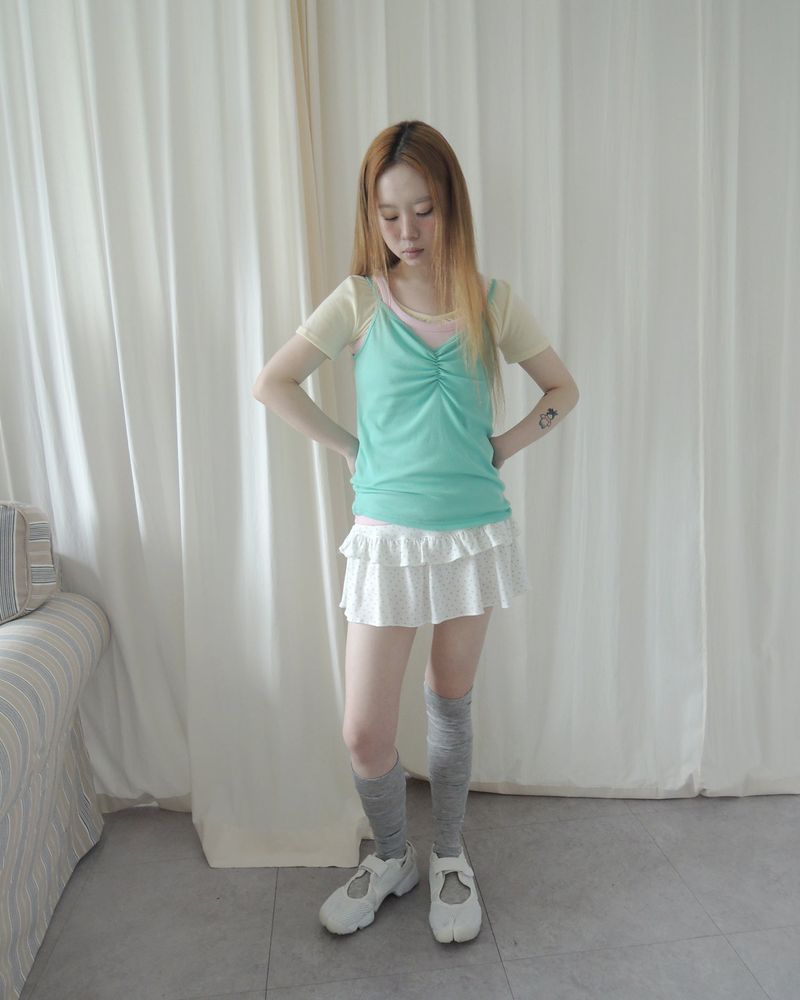 MICRO FLOWER FRILL SKIRT