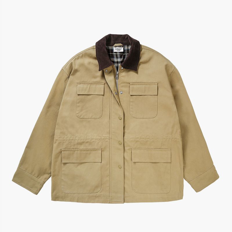 CORDUROY COMBI WORK JACKET (BEIGE)