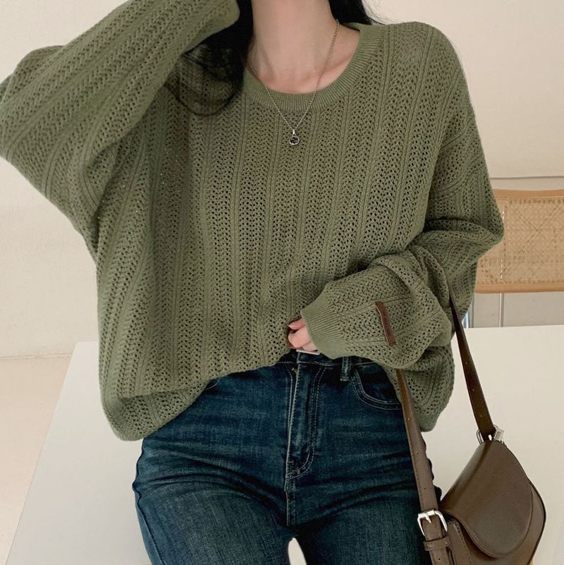 [Bellide made] Caramel Loose Fit Long Round Knitwear