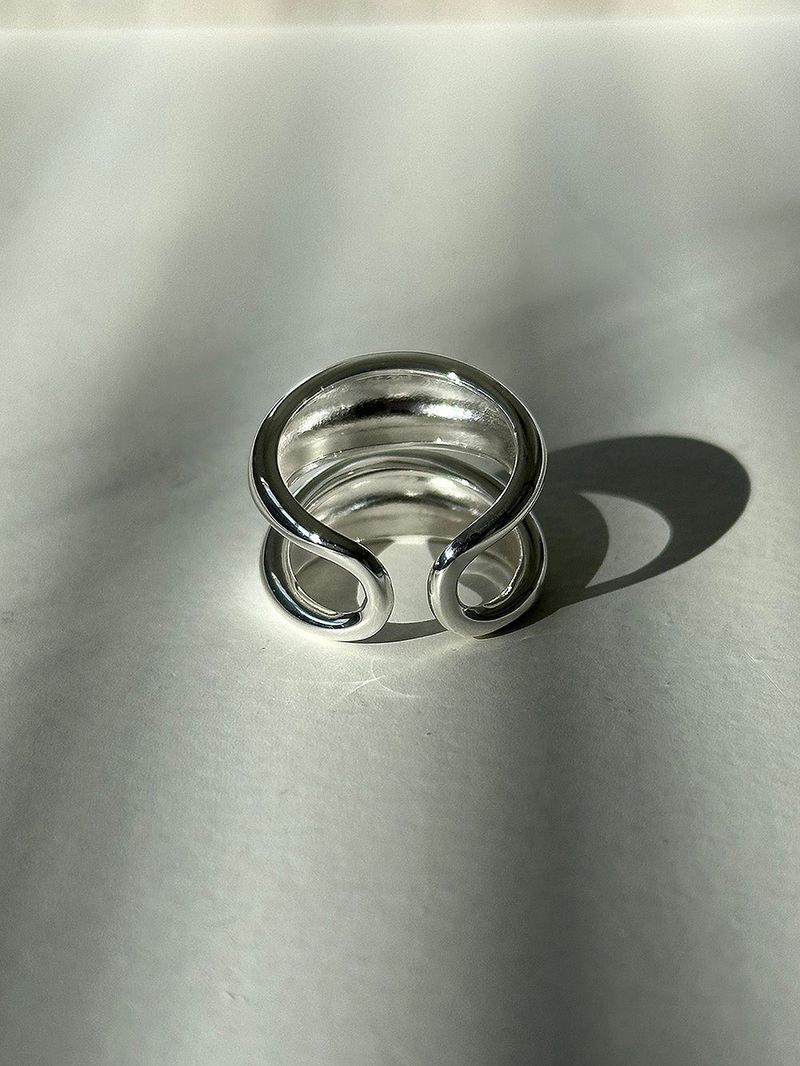 [925silver] ダブルボールドレイヤーリング