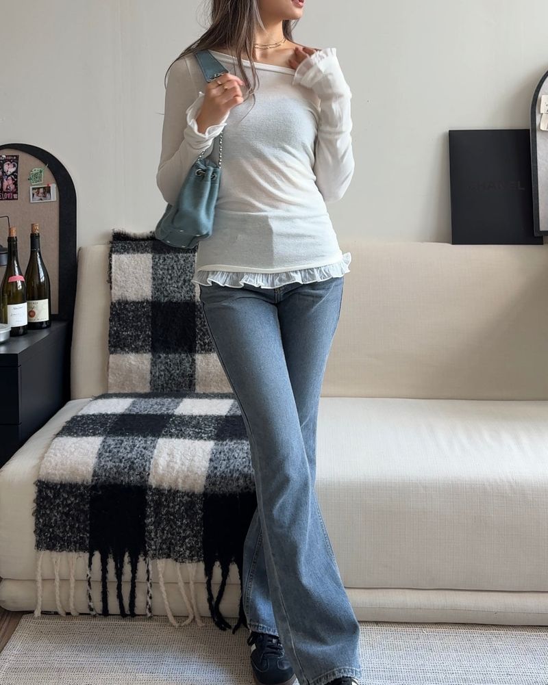 Sheer Ruffle Tee - 2 colours