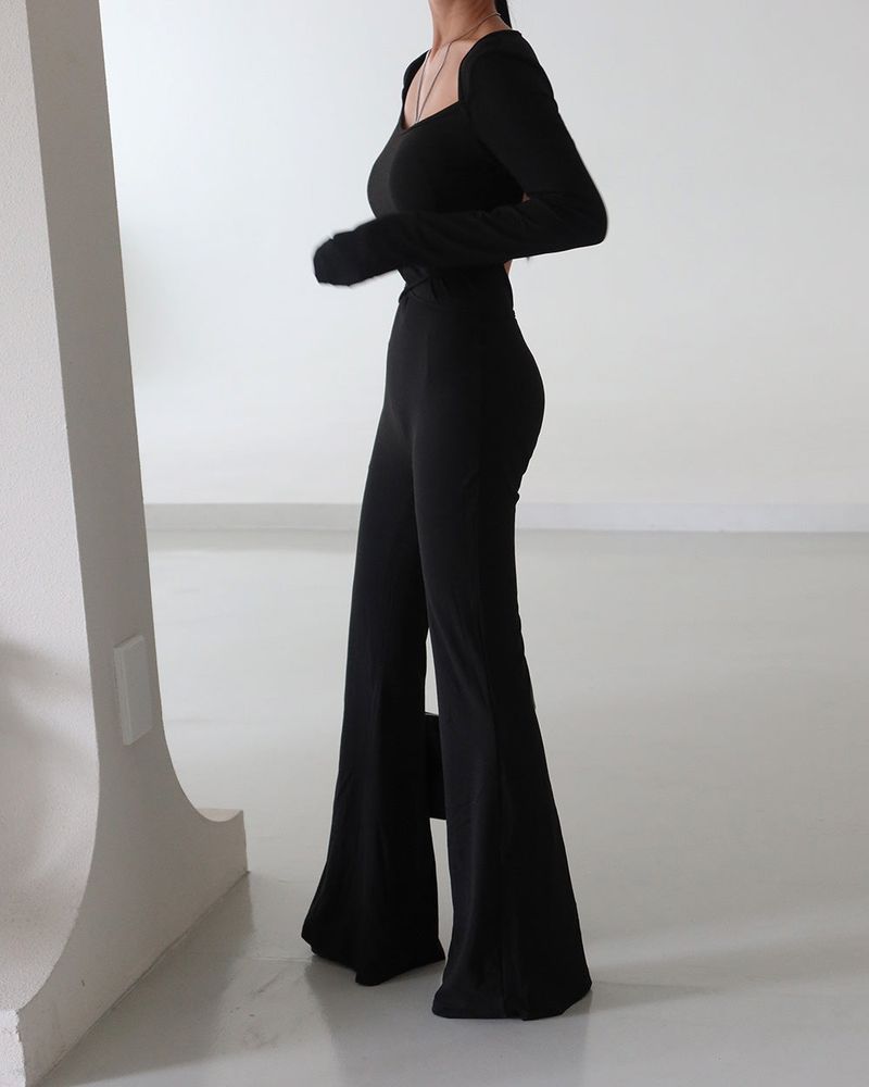 Backless body bootcut jumpsuit
