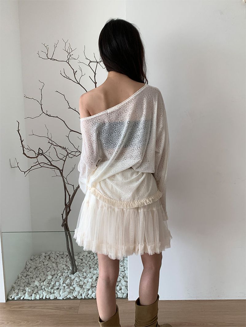 POM CHIFFON SKIRT (2C)