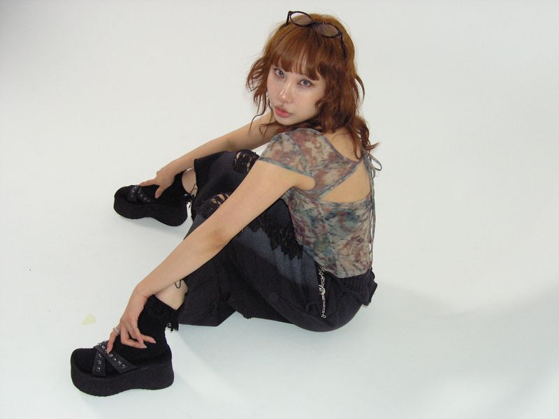 back open capsleeve tee_green