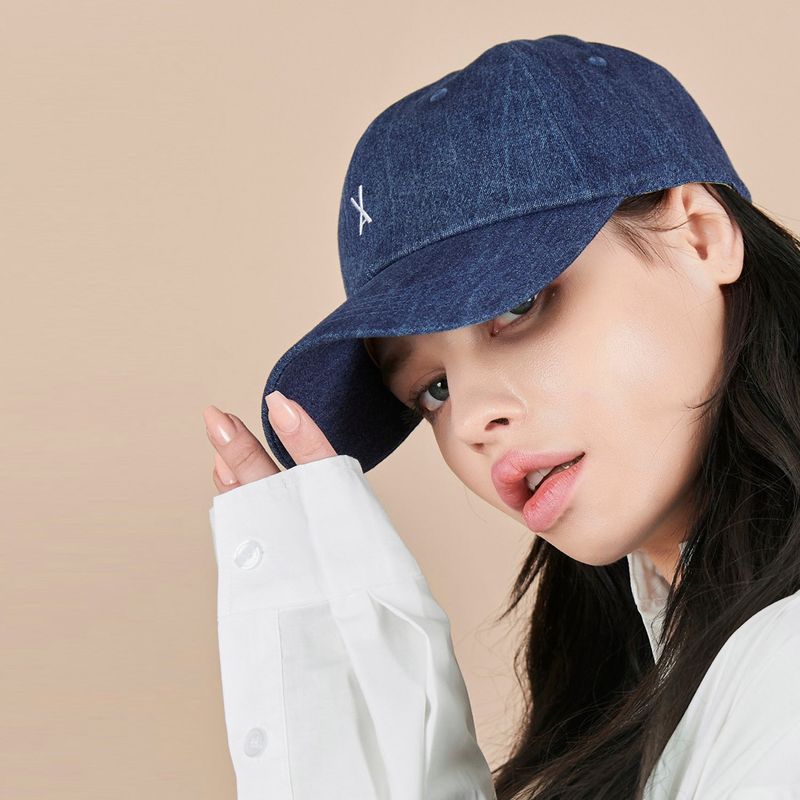 Varzar Logo Over Fit Denim Ball Cap indigo