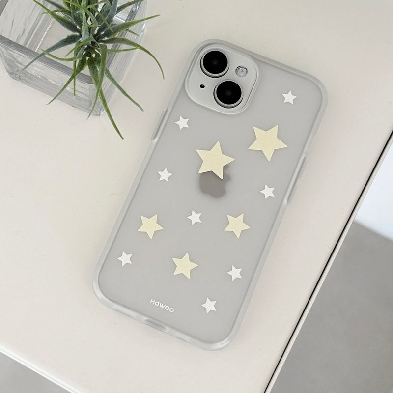 pastel star half clear jelly case (yellow)