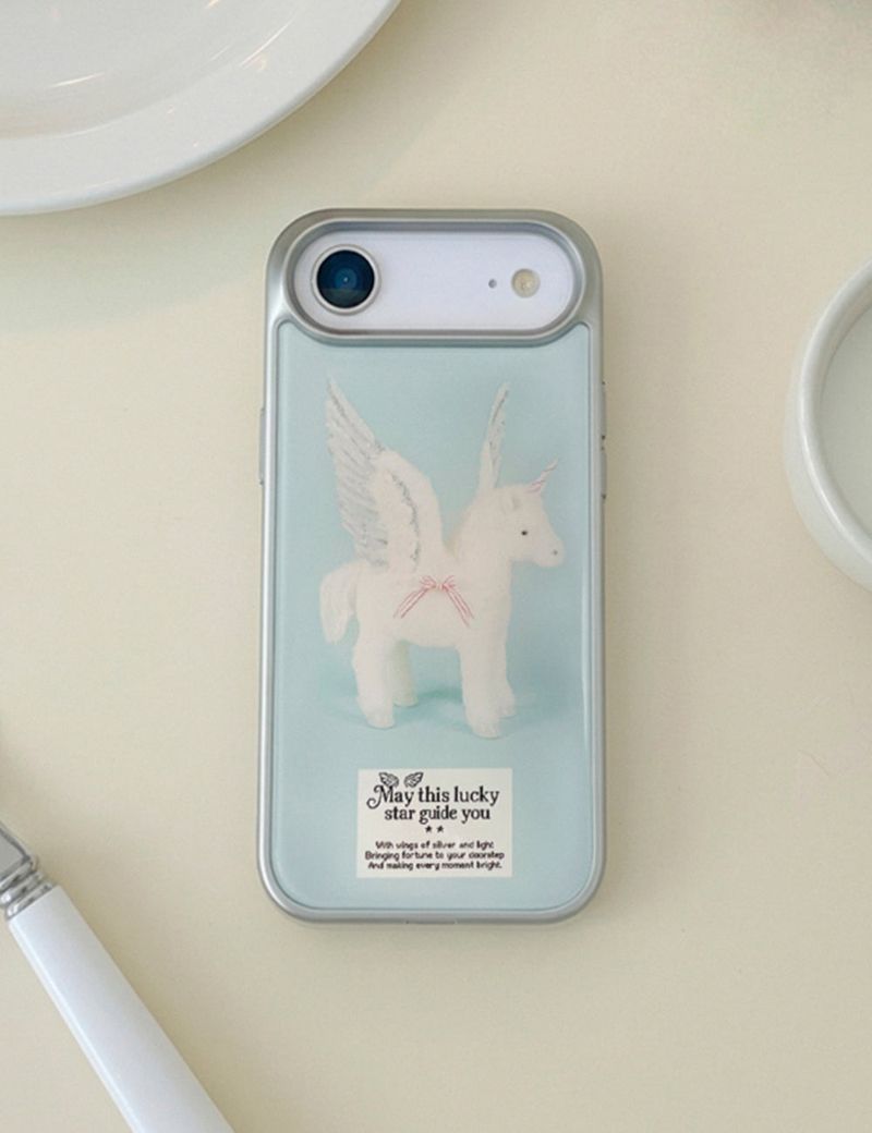 ziment（ジメント）の「【MADE】エンジェル ポニー エポキシ シルバー バンパー ケース（スマホグッズ/小物）」