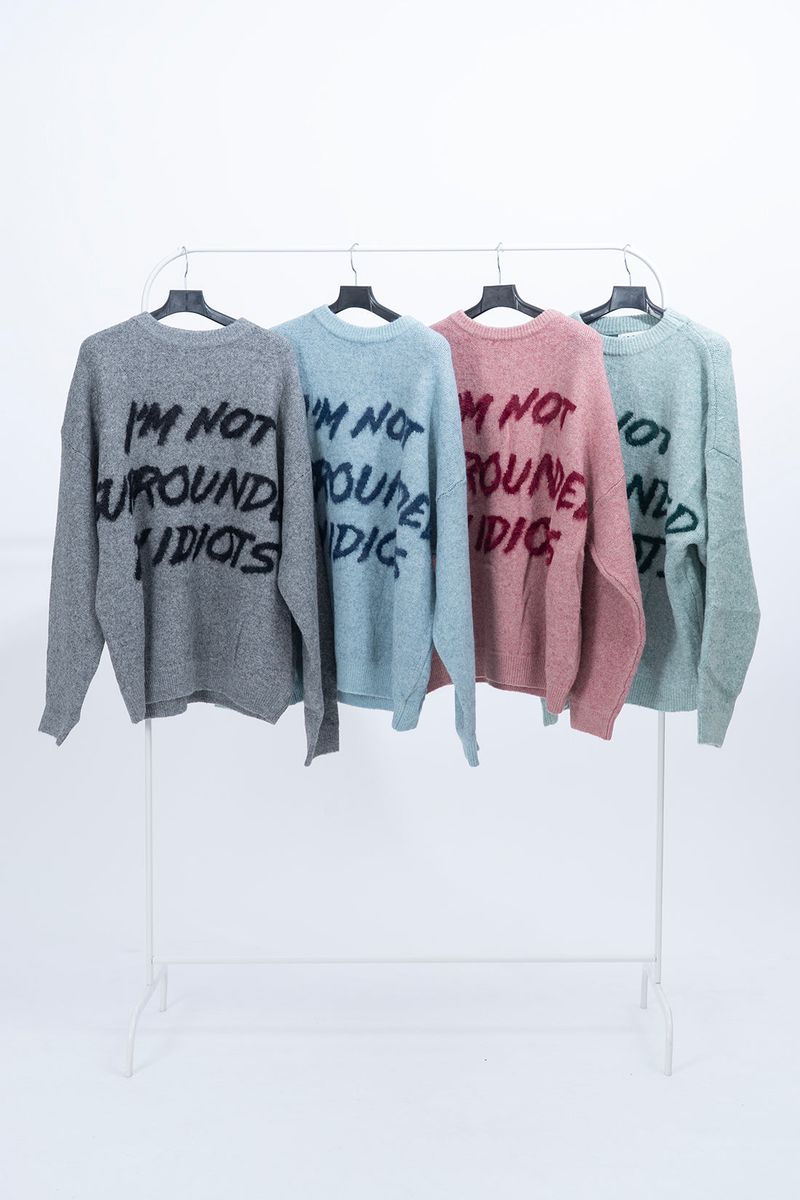 I'm Not Hairy Lettering Knit