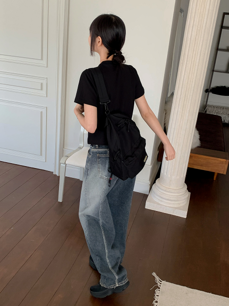 SP Washing Slit Denim Wide Pants
