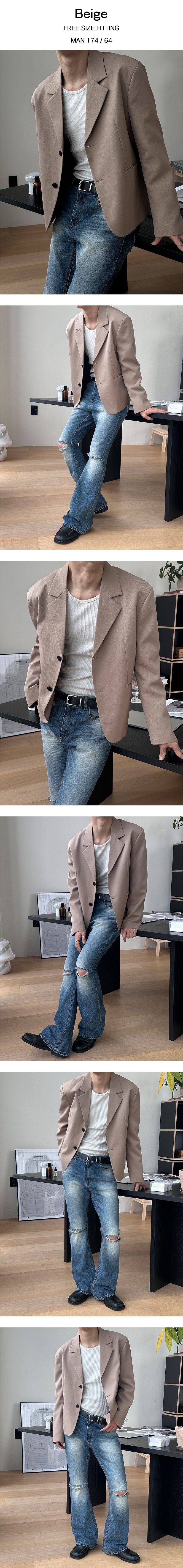 [S/F] Minimal crop blazer(2color)