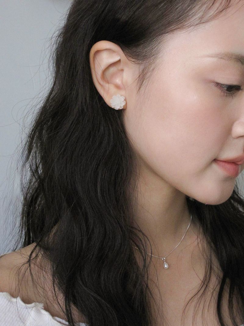 [925 Silver] Lotus Earrings