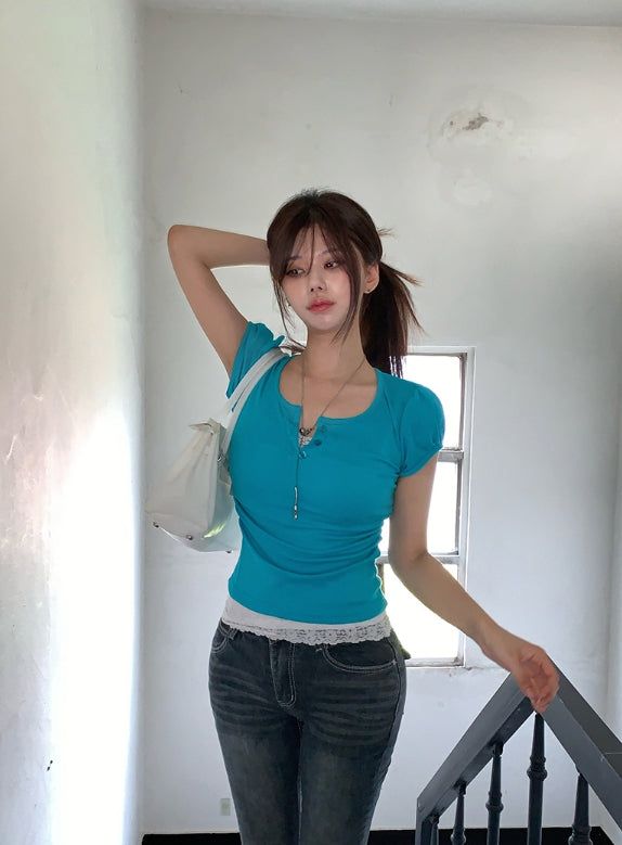Shingo Stitch Back Pocket Washing Bootcut Denim Pants