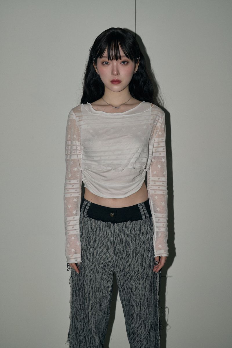 star layered top  - ivory