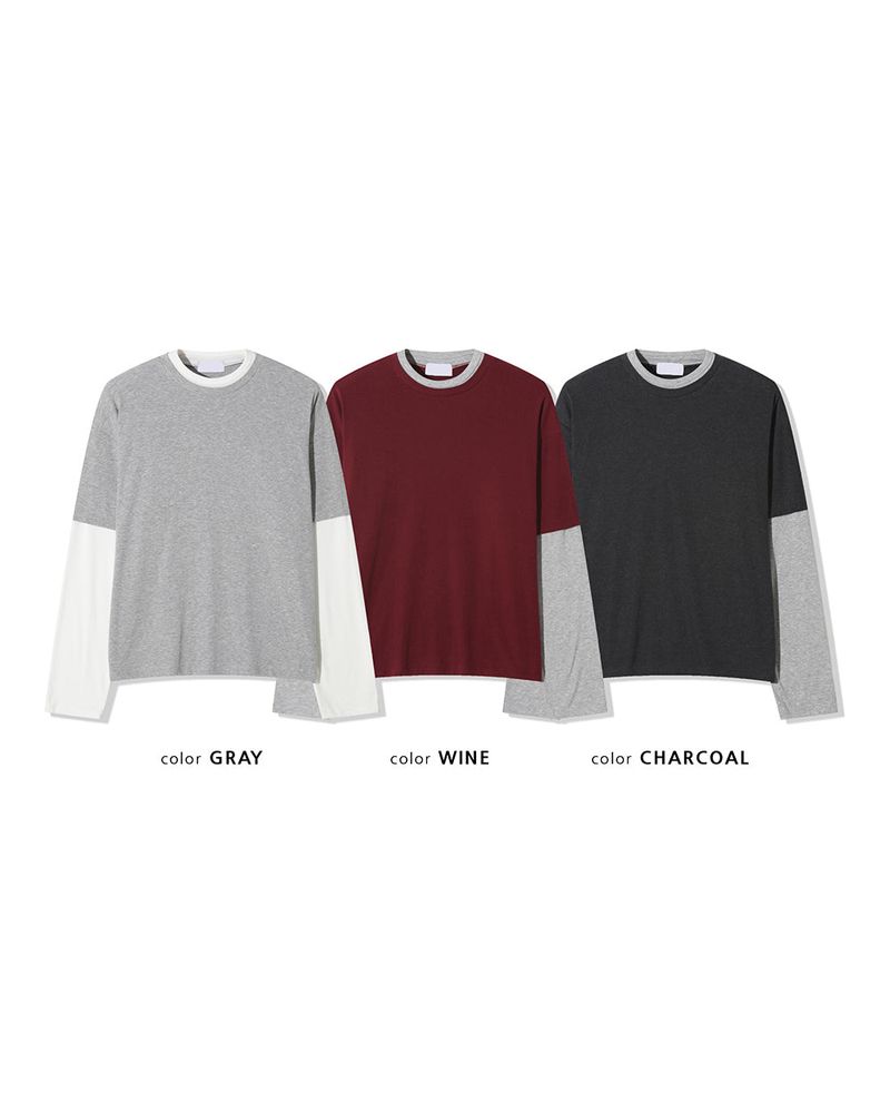 Mix Layered Long Sleeve T-Shirt