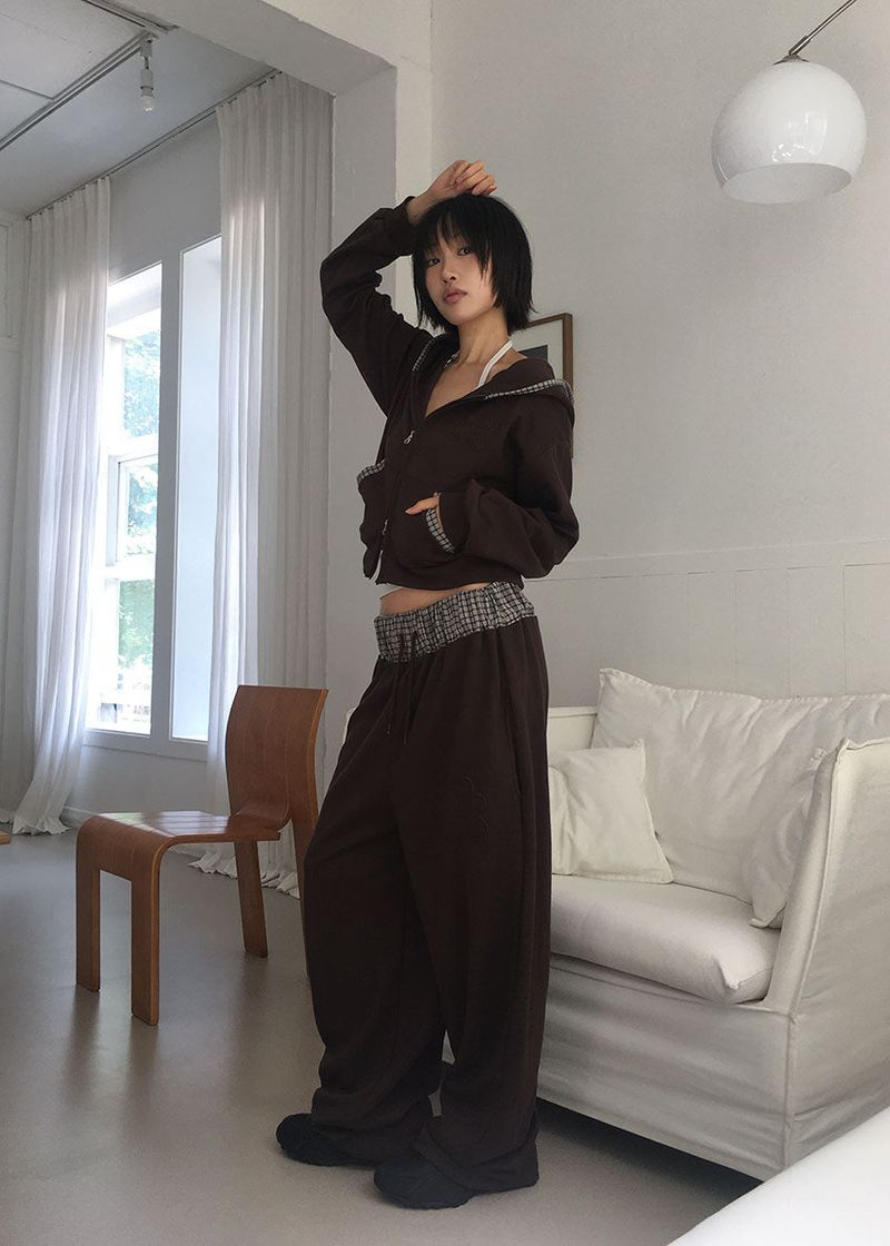 FLOWER CHECK BANDING PANTS