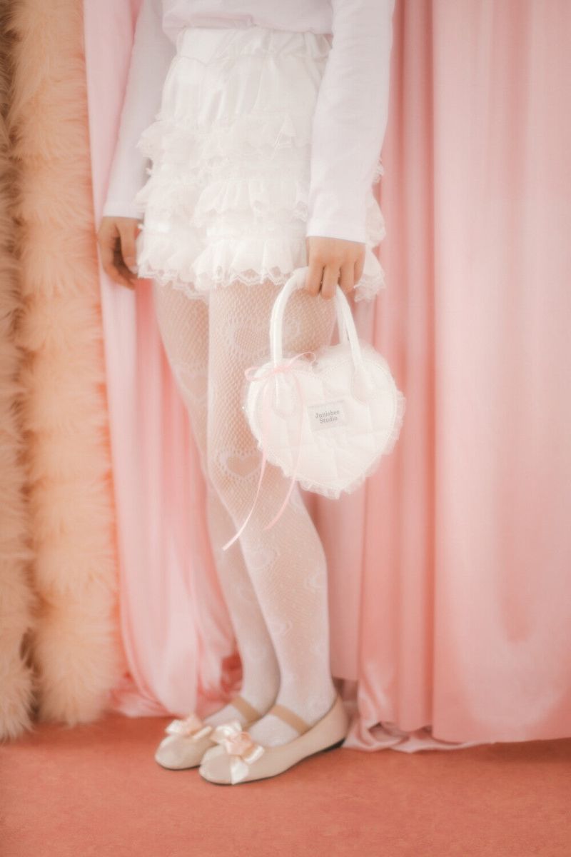 Junie Lace Heart Bag ( Ivory )