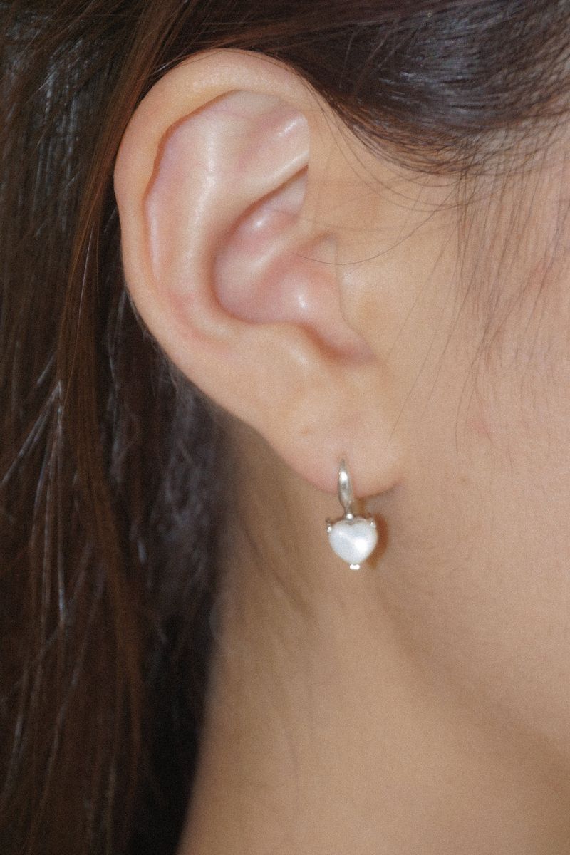 [MADE]HEART FLOWER EARRING (unbalance 2ps)