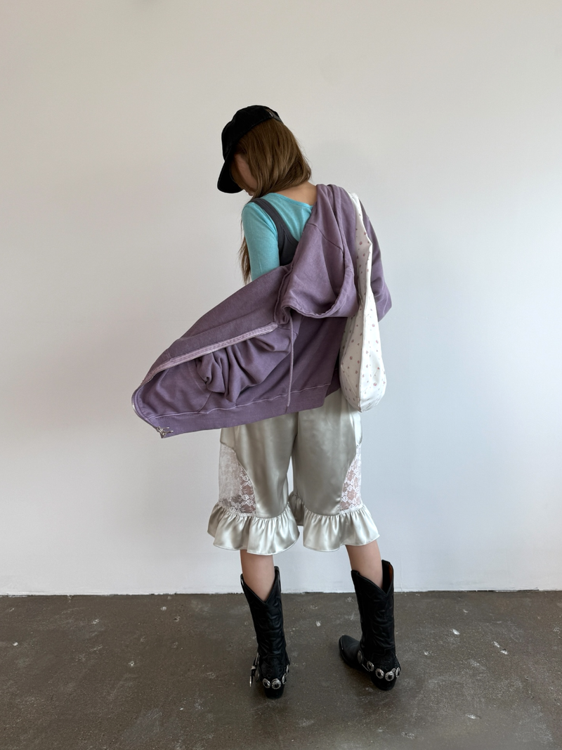 pigment crop hood zip up 