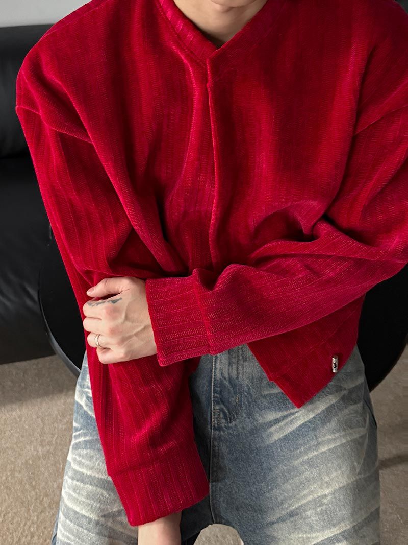 Velour Crop Cardigan (3color)