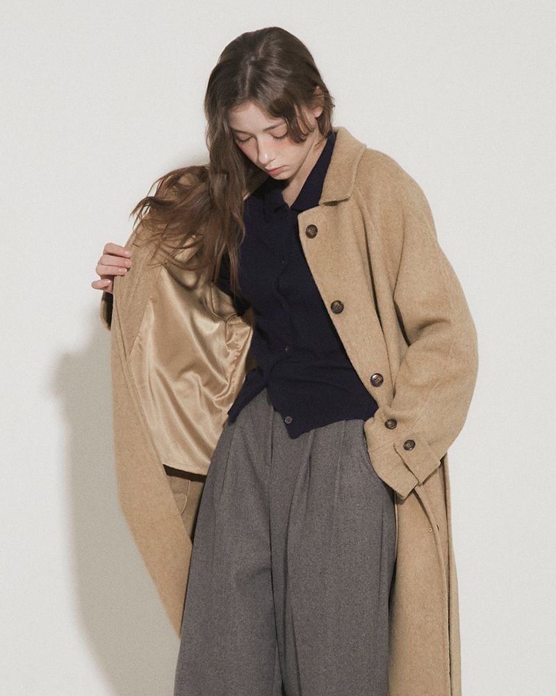 WOOL BALMACAAN COAT [BROWN]