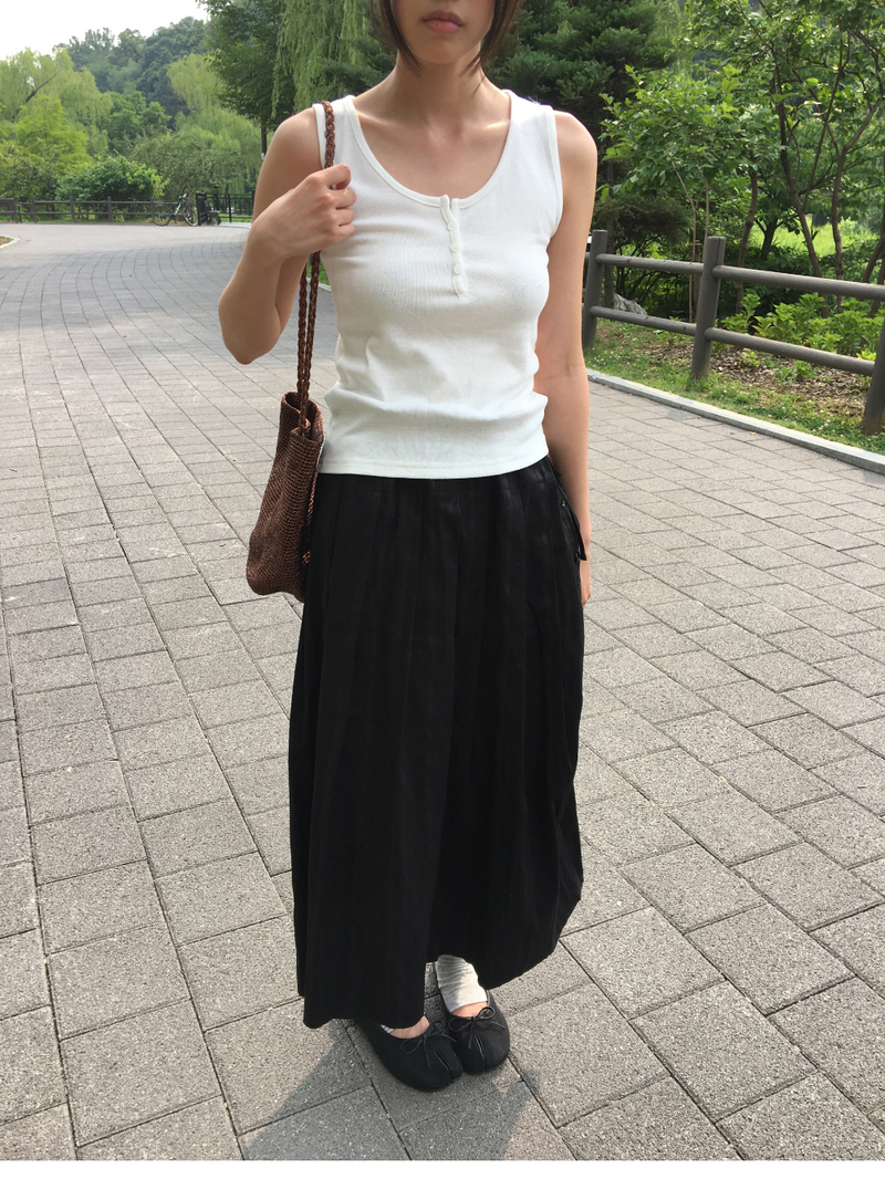 ログヘンリーネックスリーブレストップス (5color)