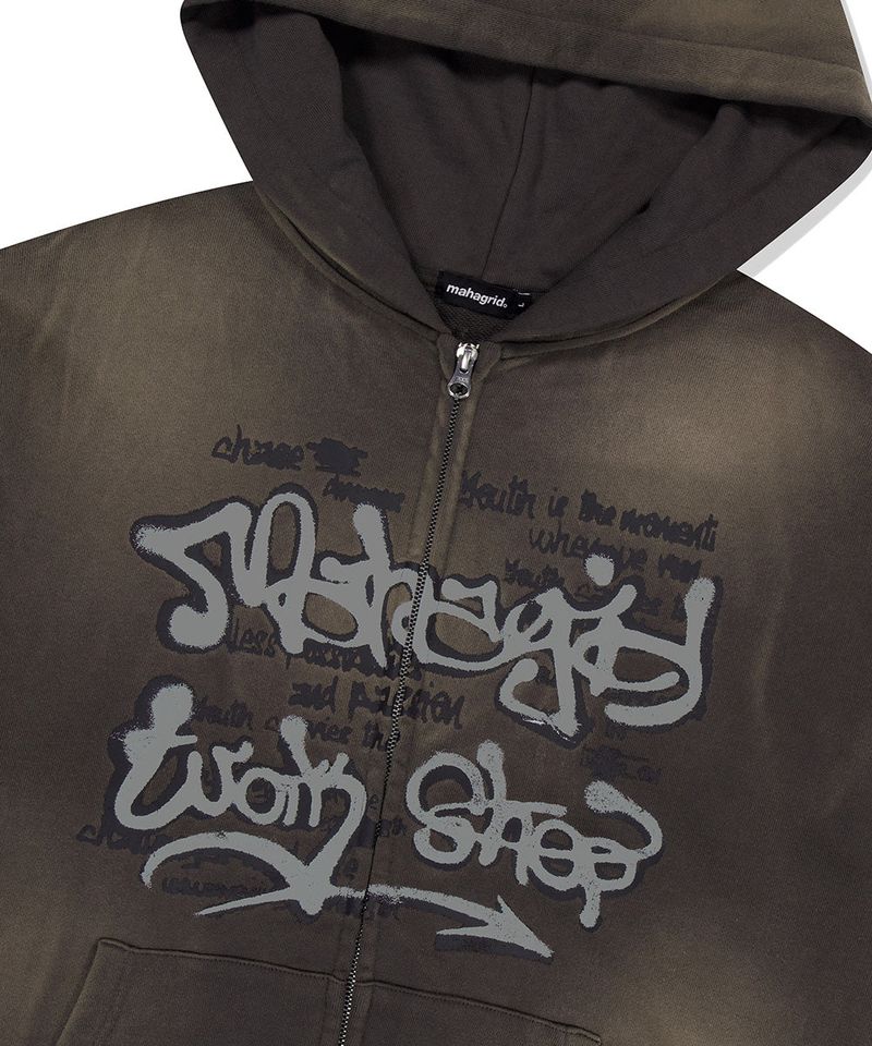SPRAY GRAFFITI ZIP UP HOODIE