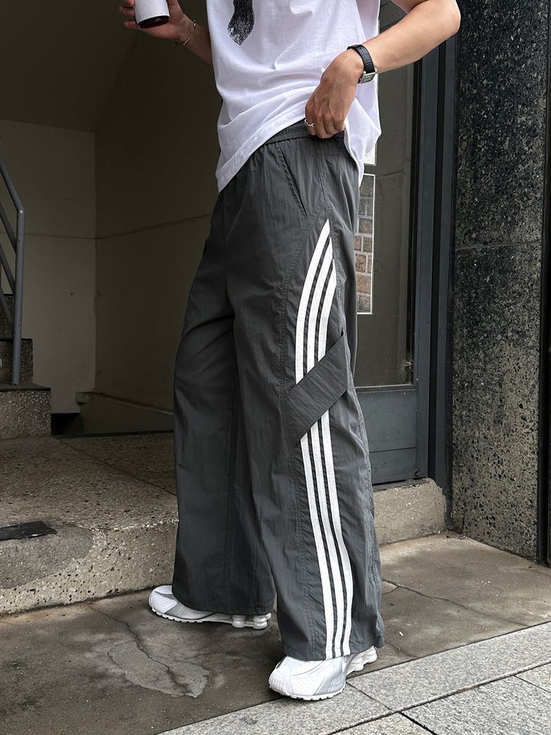 [SET] US Vintage Ringer Short-Sleeve T-Shirt + Valen Cut-Line Track Nylon Pants