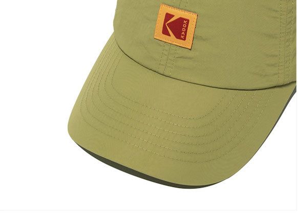 Relaxed Fit Nylon Square Logo Ball Cap【RED】