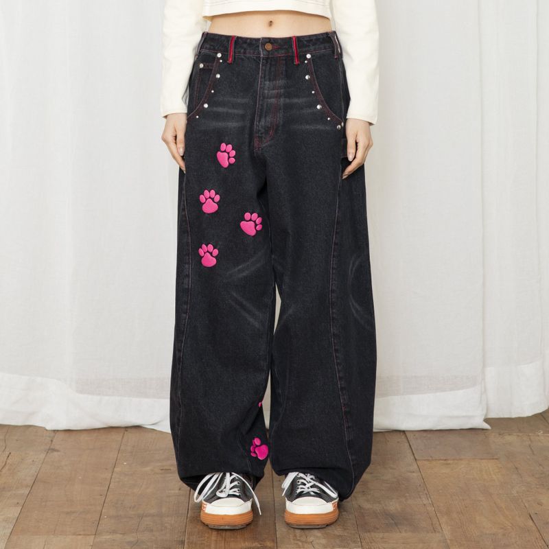 XTONZ（エクストンズ）の「WXP013 Meow Hotfix Denim Pants (BLACK)（Pants）」