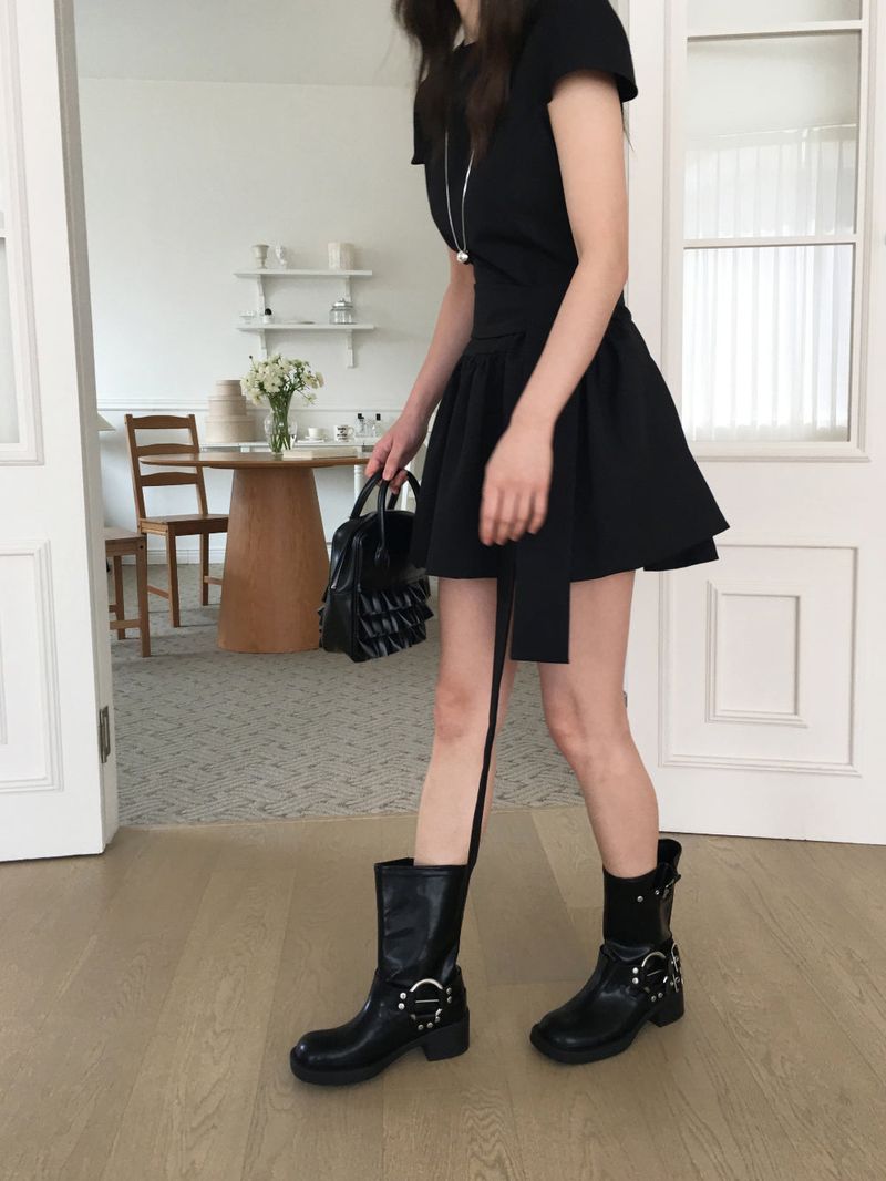 Biker half boots
