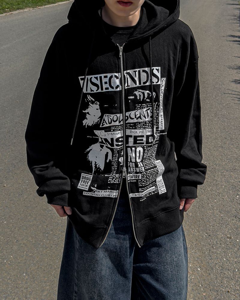 Second Oversized Fit Hoodie Zip-Up
