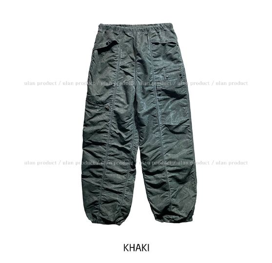 Piper shirring nylon jogger pants