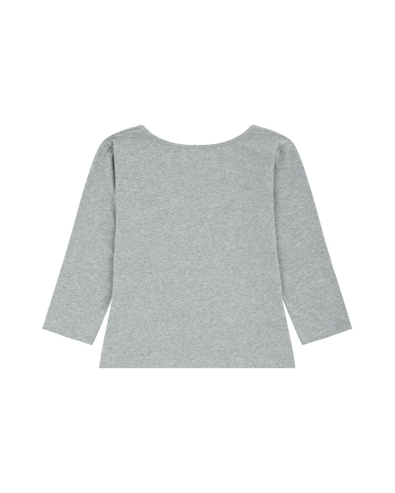Sqare neked baby tee - Gray