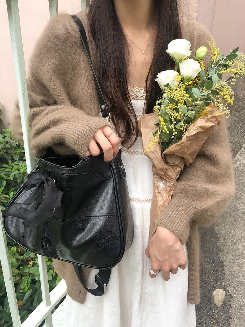 Bustier ribbon bag_black