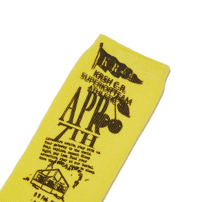 YOUTHHOSTEL GRAPHIC SOCKS [LIGHT YELLOW]