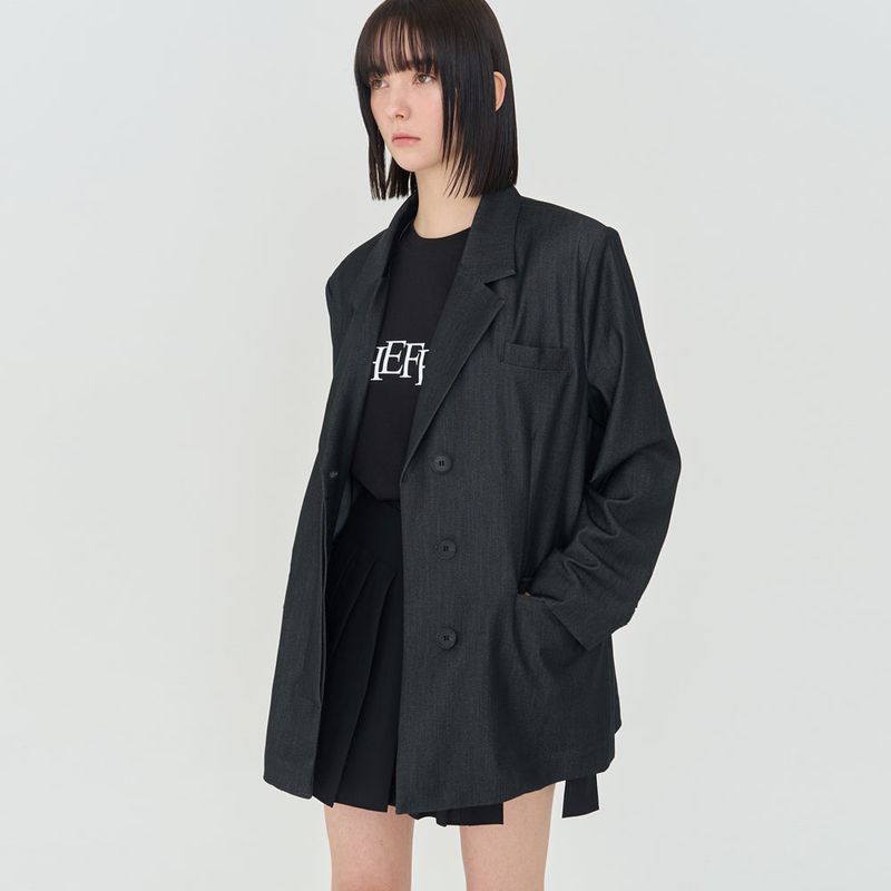OVERFIT UNBAL SINGLE JACKET (BLACK)