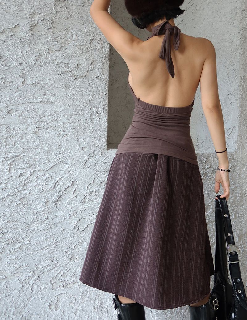 Cubic Halterneck Long Sleeveless