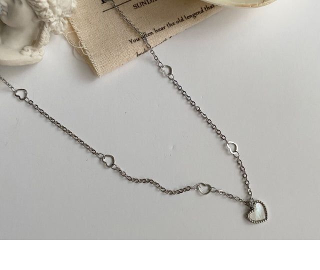 hhr Heart chain mother-of-pearl necklace