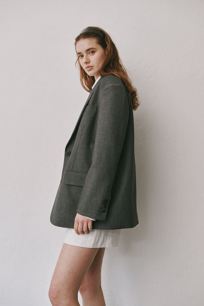 Boy wool jacket (Dark grey)