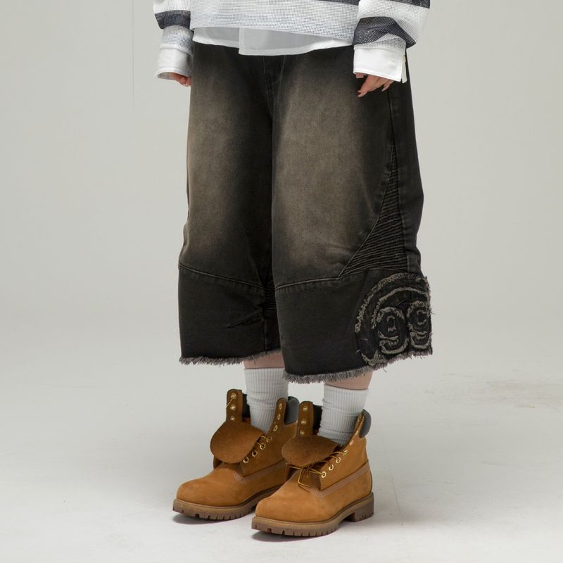 GLACK（グラック）の「GP115 Biker Washed Denim Bermuda Pants (BLACK)（Pants）」
