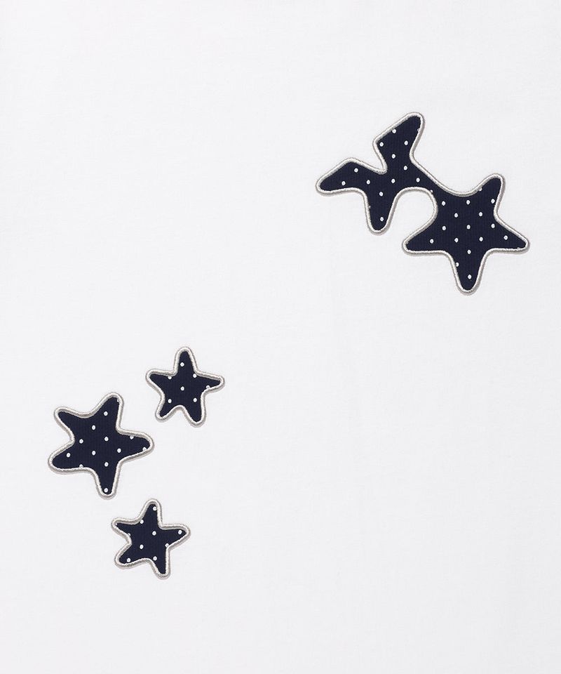 COZY STAR APPLIQUE SS TEE WHITE(CV2GMFT515A)